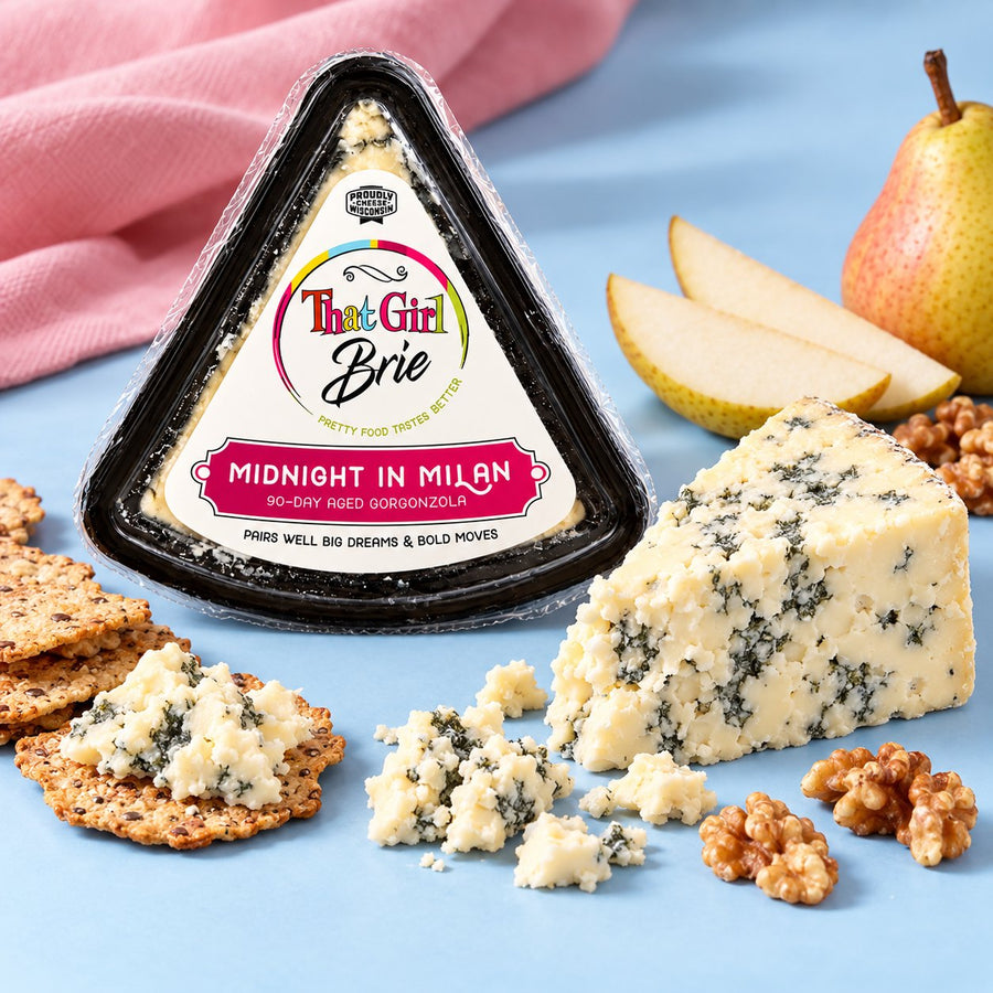 Midnight in Milan gorgonzola cheese with pears and walnuts