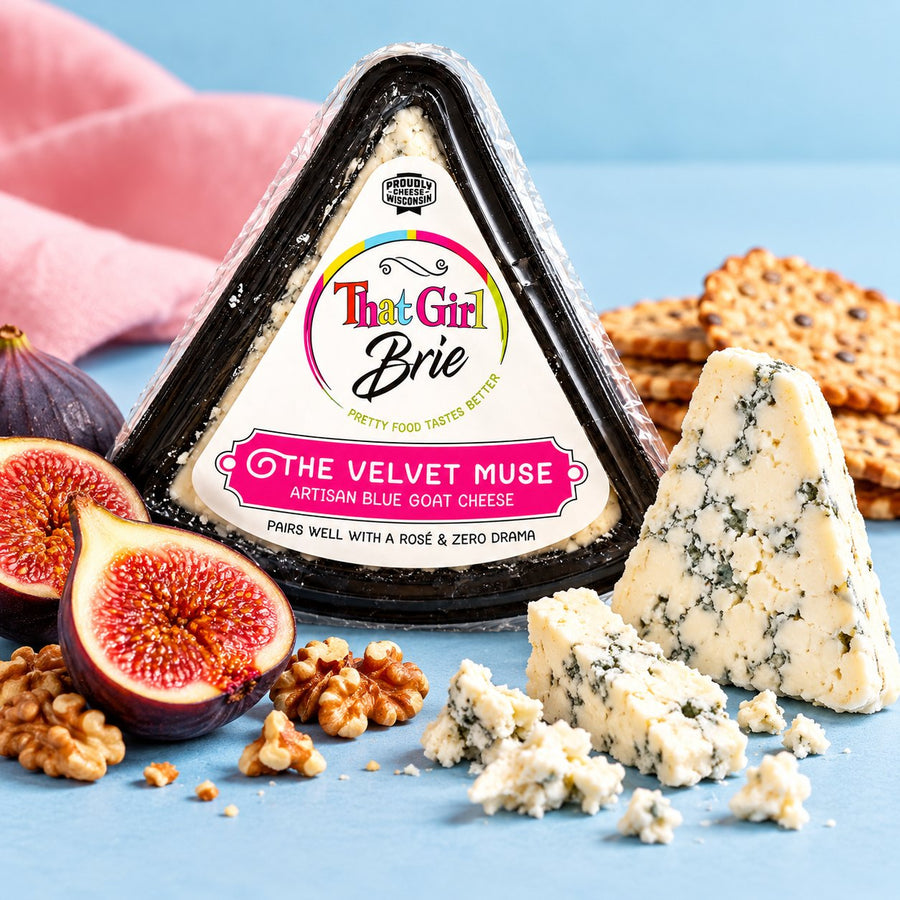 The Velvet Muse blue goat cheese with figs and walnuts