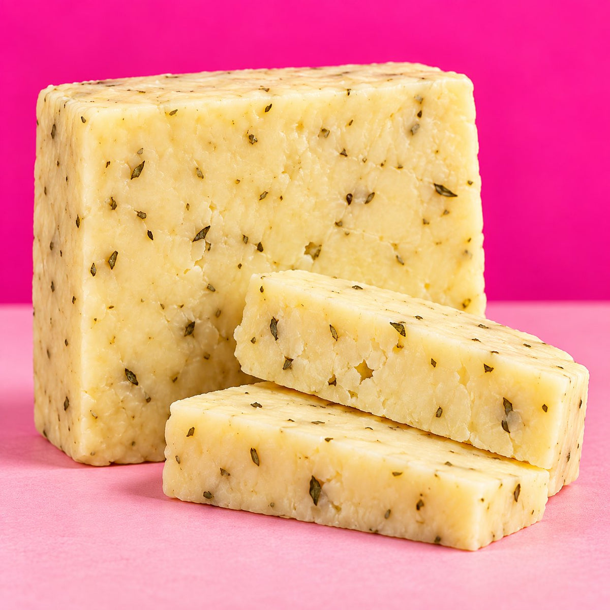 Basil Jack cheese cut into wedges