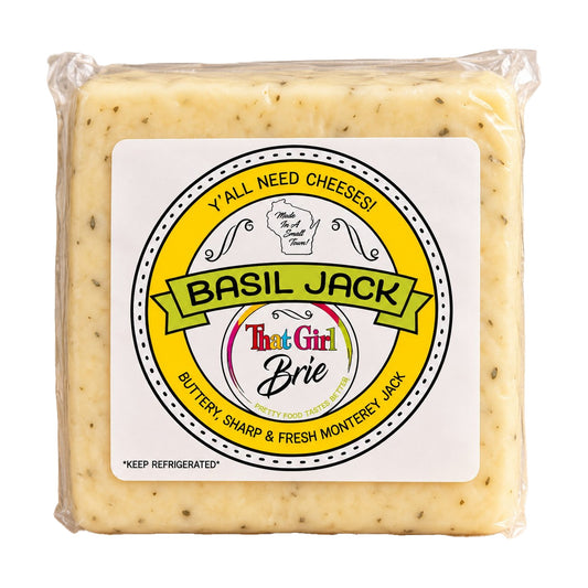 Basil Jack cheese on a white background