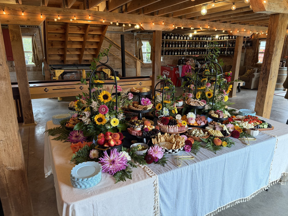 Barn venue spread: grazing table by That Girl Brie