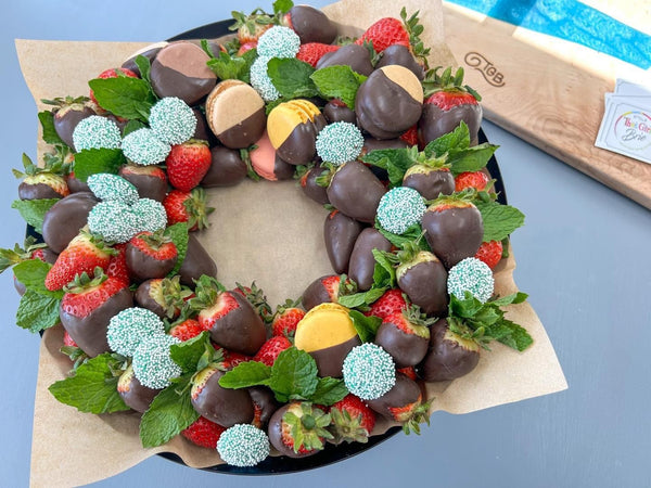 Chocolate covered strawberry wreaths