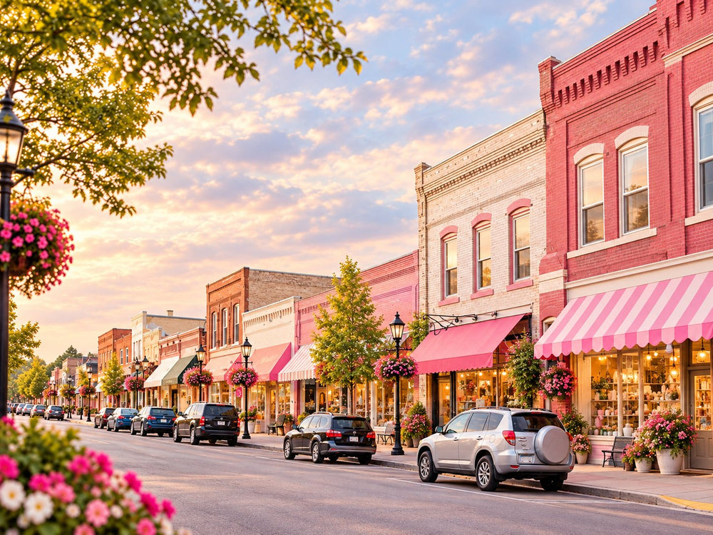 Downtown River Falls, Wisconsin, home of That Girl Brie cheese shop